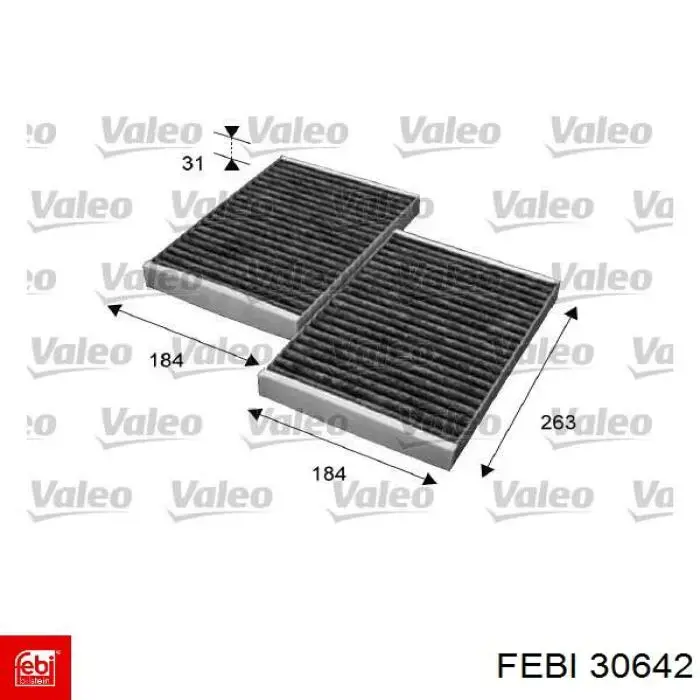 Купити 30642 Febi Фільтр салону вугільний