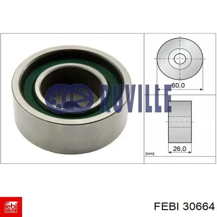 Натяжний ролик Febi 30664 ціна, від 16.16 USD