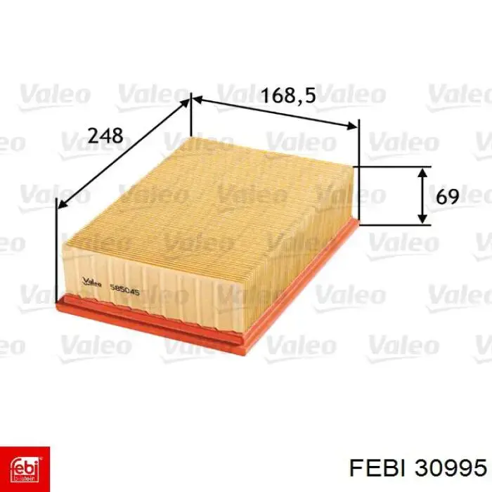 Елемент повітряного фільтра Febi 30995 ціна, від 5.83 USD