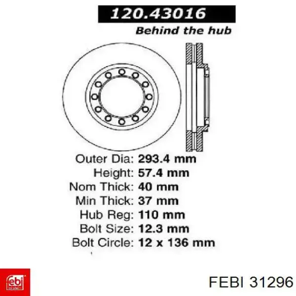 Шків колінвала 31296 Febi