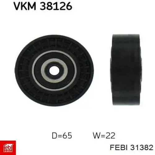 Ролик приводного ременя, паразитний Febi 31382 ціна, від 27.93 USD