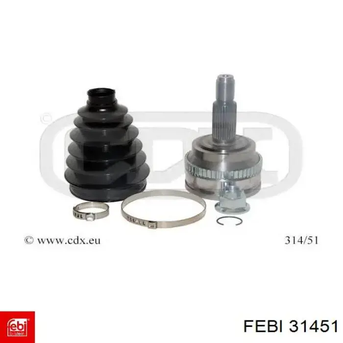 Комплект підшипник маточини передньої Febi 31451 ціна, від 21.64 USD