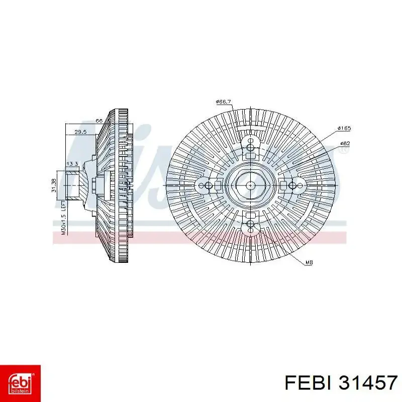 В'язкова муфта вентилятора Febi 31457 ціна, від 152.84 USD