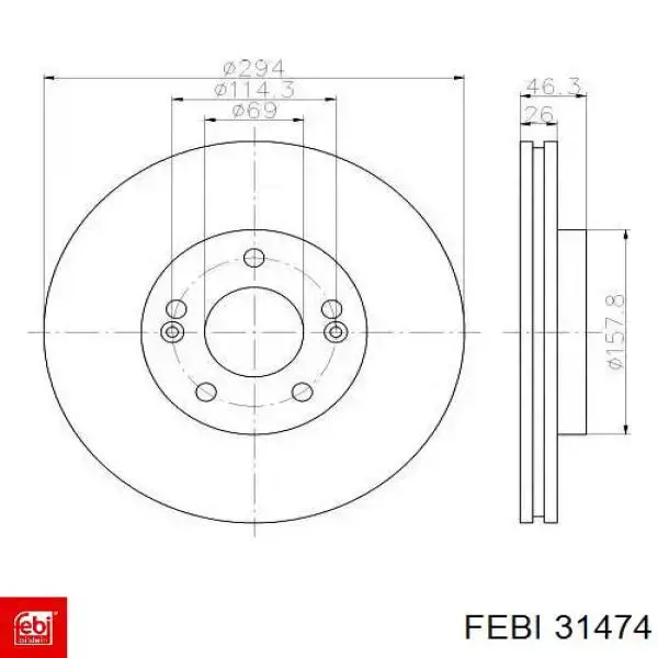 Гальмівні диски передні 31474 Febi