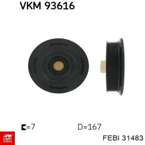 Шків колінвала (демпфер ) Febi 31483 ціна, від 82.22 USD