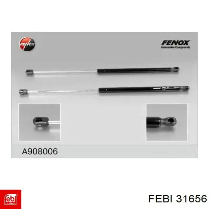 Амортизатор двері задньої Febi 31656 ціна, від 10.84 USD