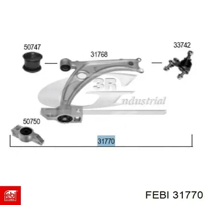 Ролик приводного ременя, паразитний Febi 31770 ціна, від 12.30 USD