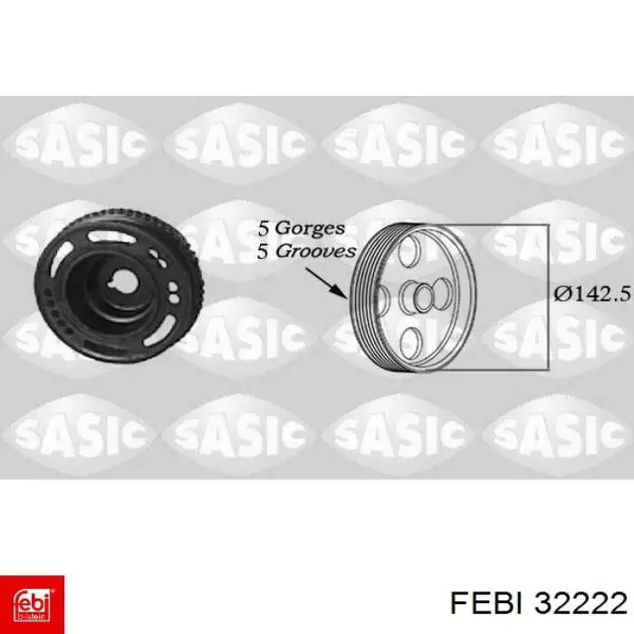 Шків колінвала (демпфер ) Febi 32222 ціна, від 61.43 USD