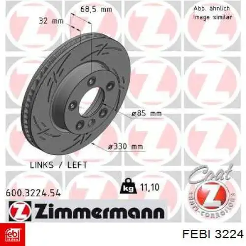 Ремкомплект помпи води Febi 3224 ціна, від 38.51 USD