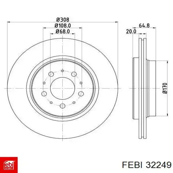 Гальмівні диски 32249 Febi