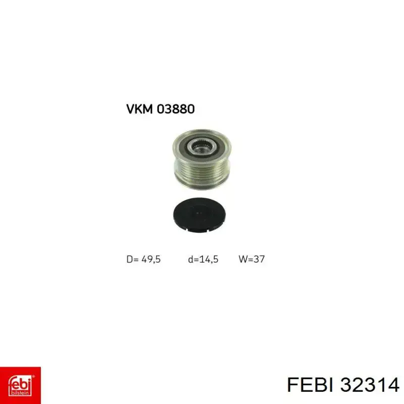Інерційний шків Febi 32314 ціна, від 27.98 USD