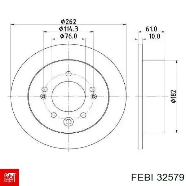 Купити 32579 Febi Диск заднього гальма