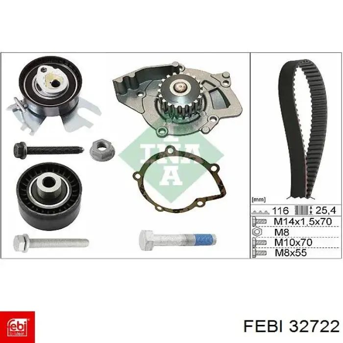 Комплект ГРМ Febi 32722 ціна, від 72.68 USD