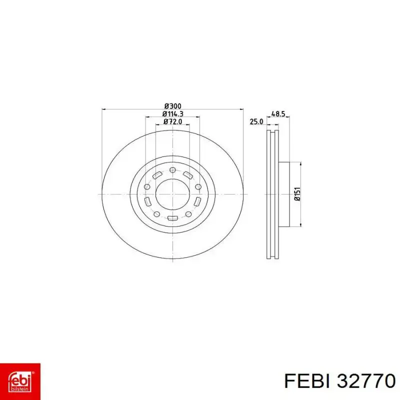 Купити 32770 Febi Ротор гальмівний
