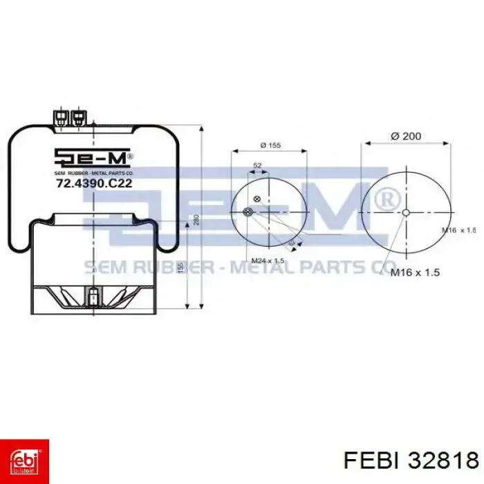 RML95401C22 Blacktech Ресора пневматичної підвіски