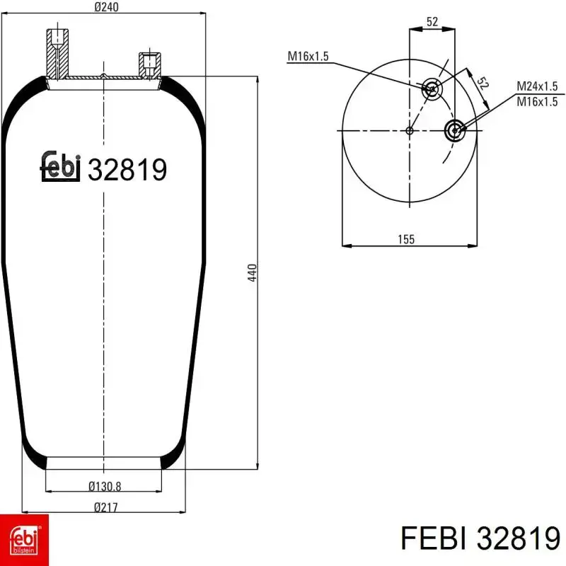 32819 Febi Ресора пневматичної підвіски