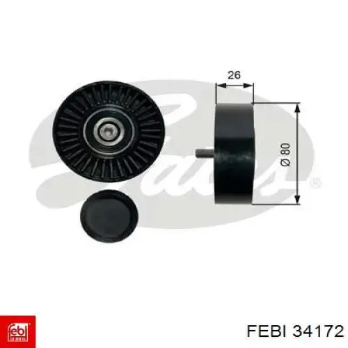 Ролик приводного ременя, паразитний Febi 34172 ціна, від 20.15 USD