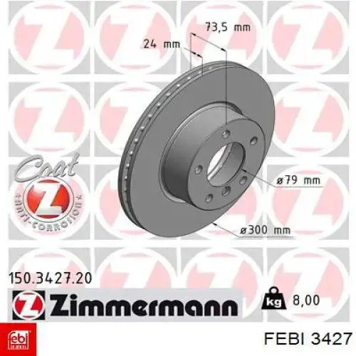 Гайка колісна 3427 Febi