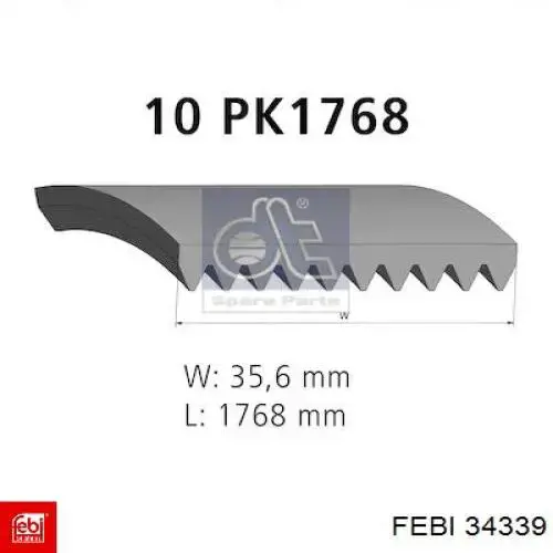 Ремінь кондиціонера Gates 10PK1768HD