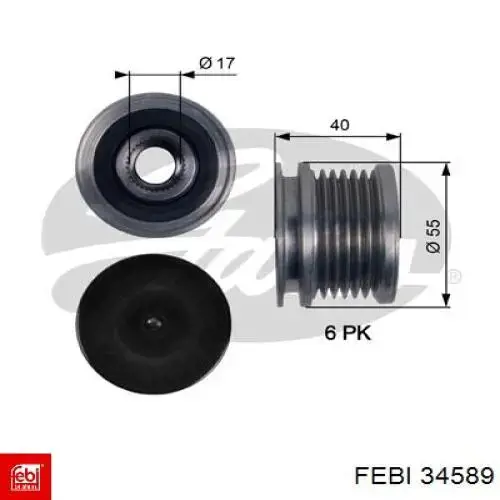 Купити 34589 Febi Шків генератора