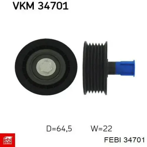 Ролик двері бічної/зсувної, правий нижній Febi 34701 ціна, від 11.94 USD