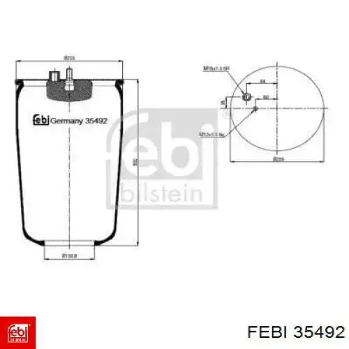Пневморессора задня Febi 35492 ціна, від 62.43 USD