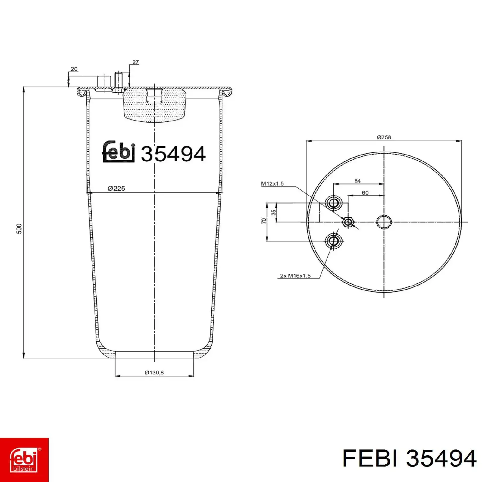 Купити 81436010151 MAN Пневмоподушка/Пневморессора моста