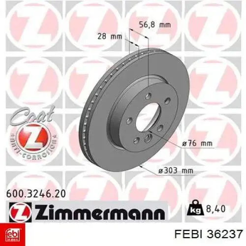 Купити 36237 Febi Ротор гальмівний