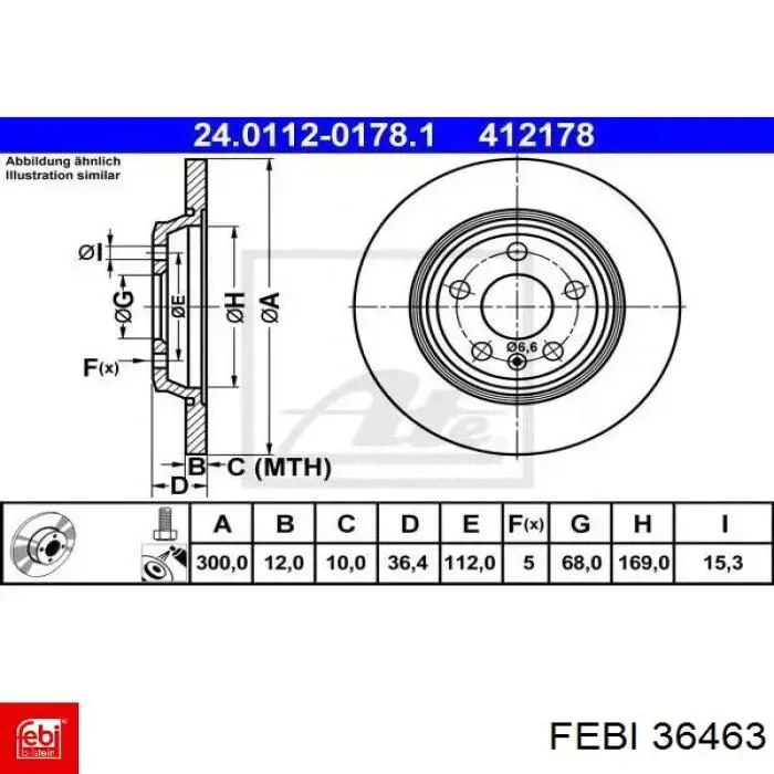 Гальмівні диски 36463 Febi