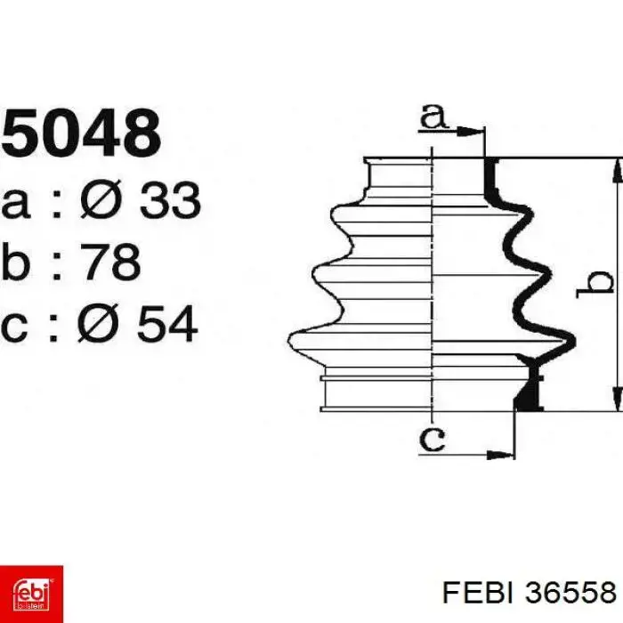 Купити 36558 Febi Пильник ШРКШ зовнішній, задньої півосі