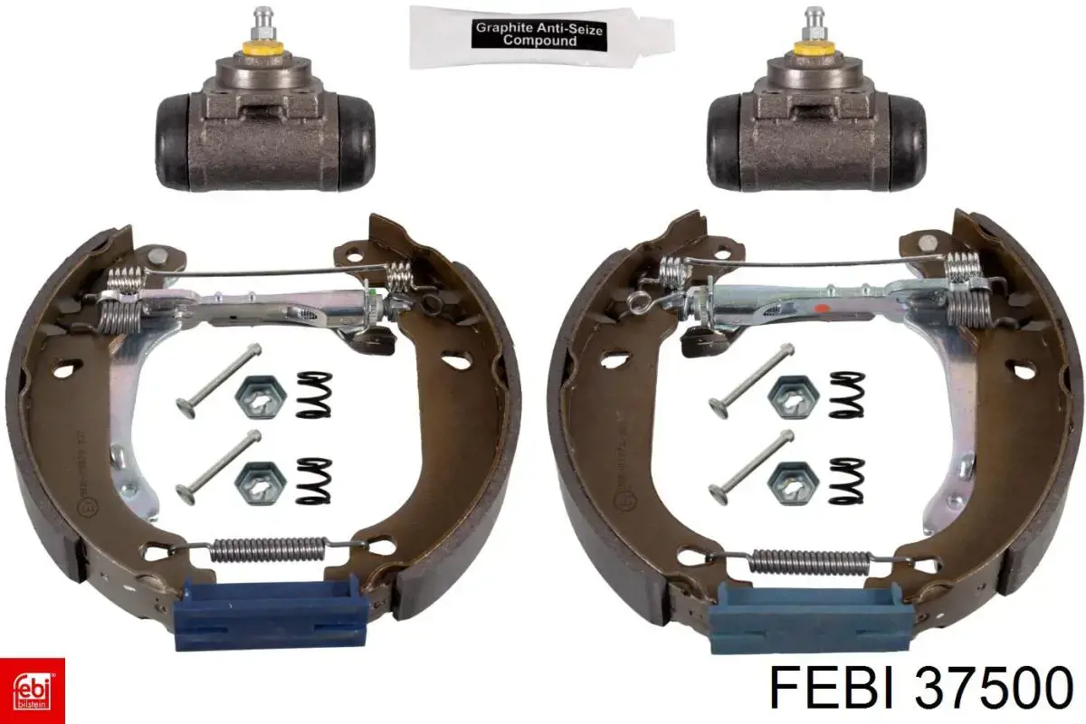 Колодки гальмівні задні барабанні, в зборі з циліндруми, комплект 37500 Febi