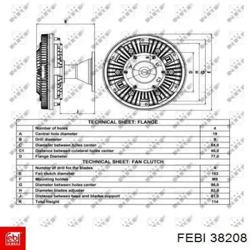 В'язкова муфта вентилятора Febi 38208 ціна, від 146.23 USD