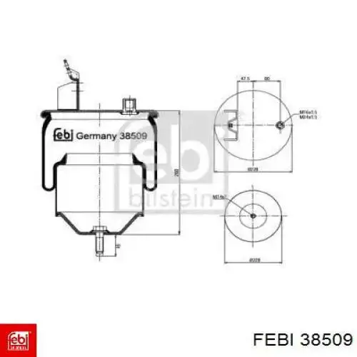 Пневмоподушка/Пневморессора моста Febi 38509 ціна, від 46.38 USD
