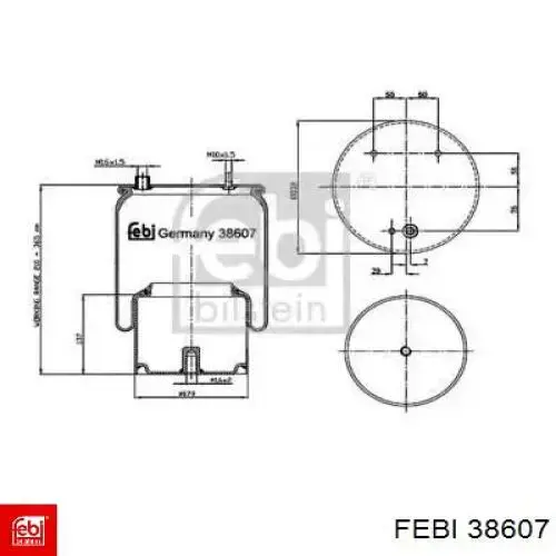 Пневморессора задня Febi 38607 ціна, від 77.21 USD
