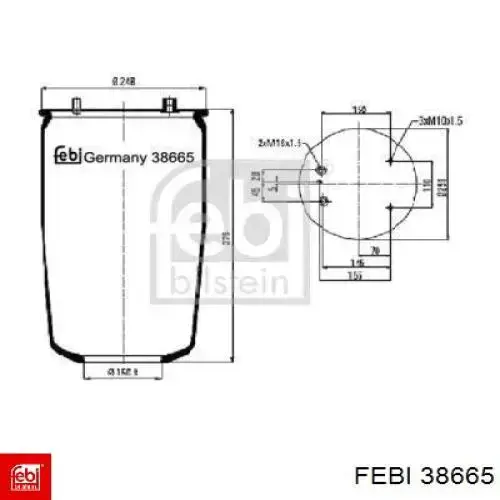 Пневмоподушка/пневморессора моста Blacktech RML79472