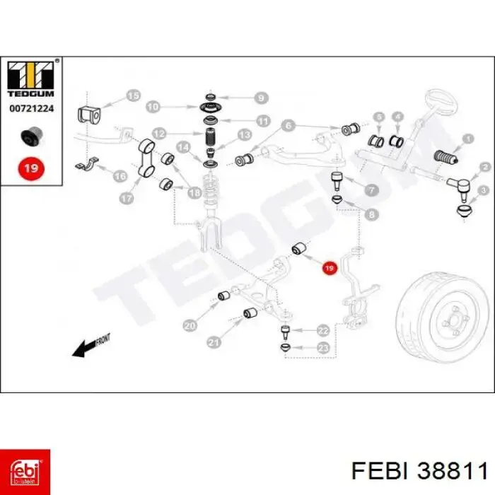 С/блок нижнього важеля Febi 38811