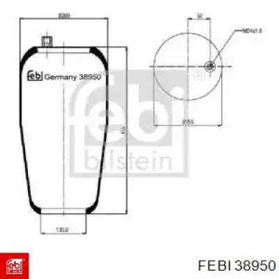 Пневмоподушка/Пневморессора моста Blacktech RML95868C9 ціна, від 49.77 USD