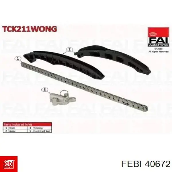 Комплект ланцюга ГРМ 40672 Febi