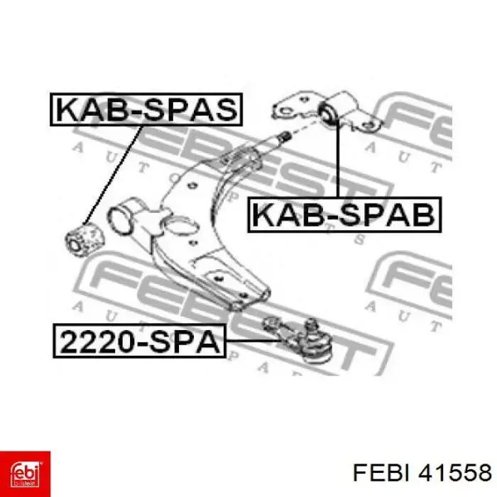 Сайлентблок переднього важеля 41558 Febi