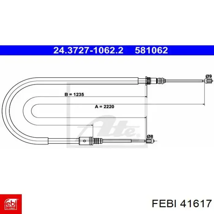 Стійка стабілізатора переднього, права 41617 Febi