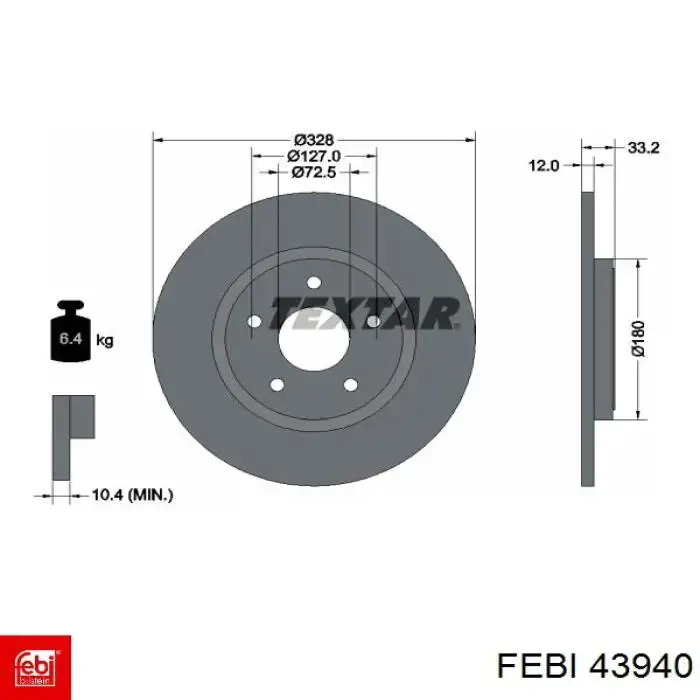 Гальмівні диски 4779713AB Fiat/Alfa/Lancia