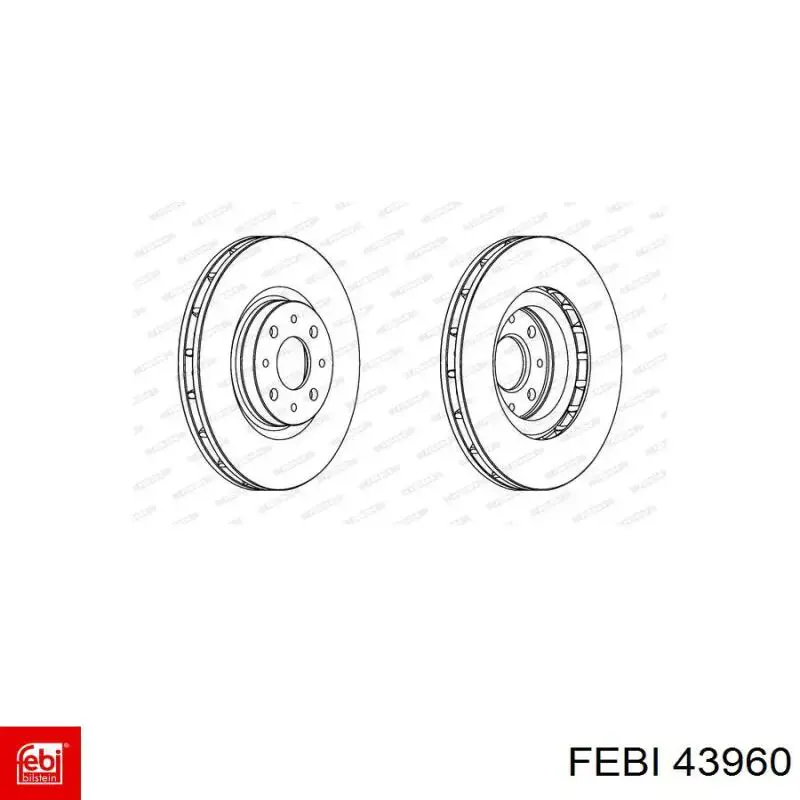 Гальмівні диски передні 43960 Febi