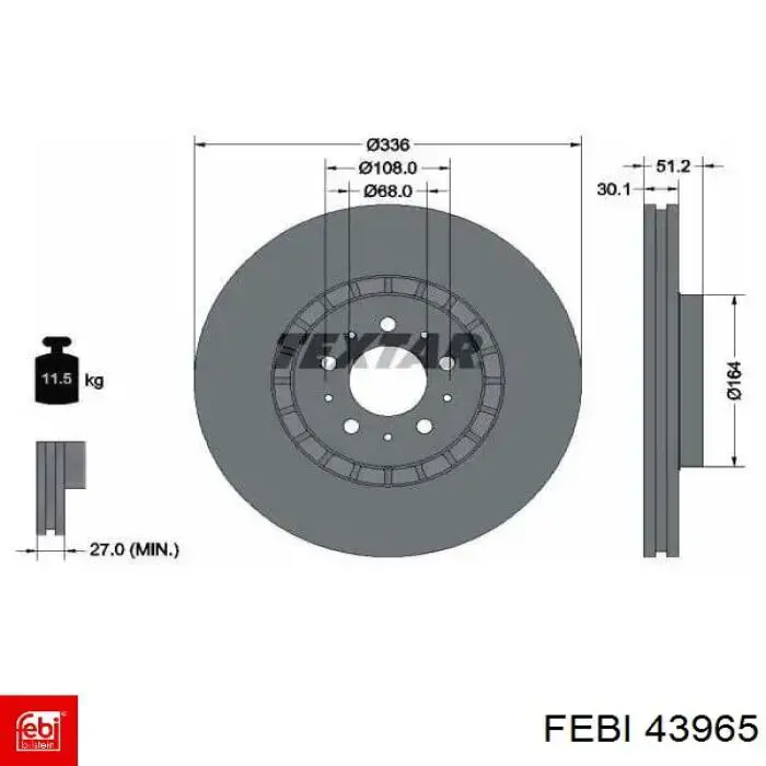 Купити 43965 Febi Ротор гальмівний