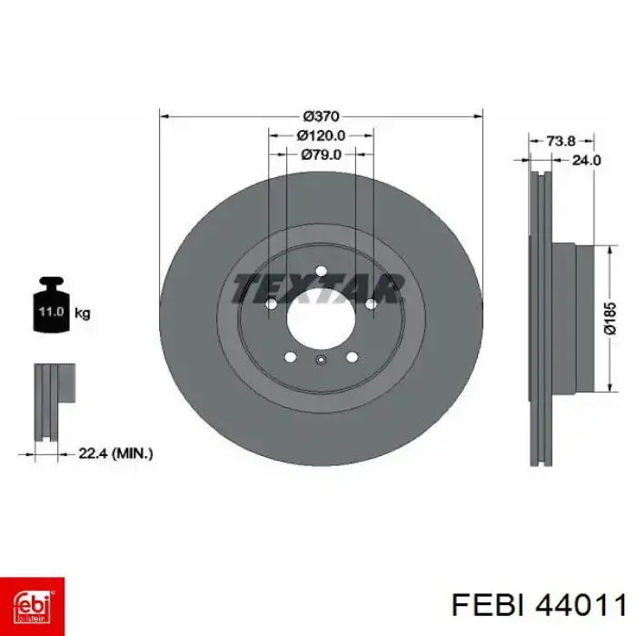 Купити 44011 Febi Диск заднього гальма