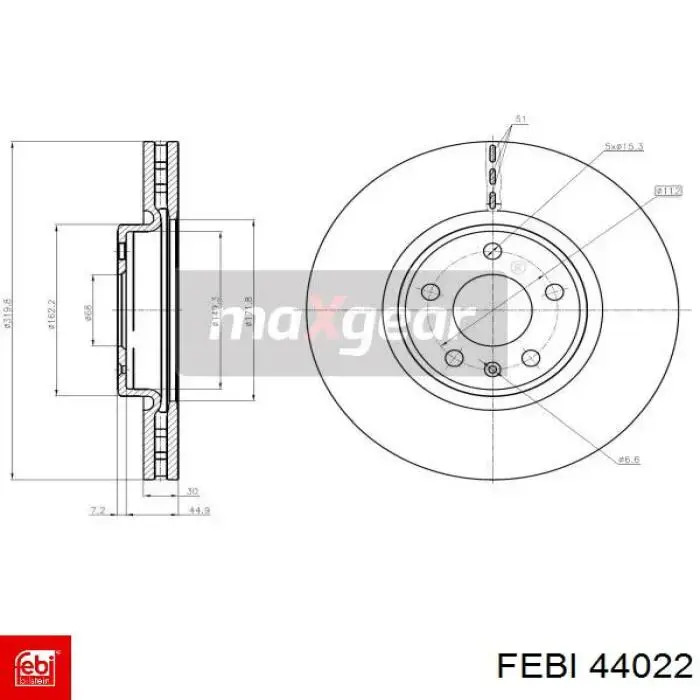 Купити 44022 Febi Ротор гальмівний