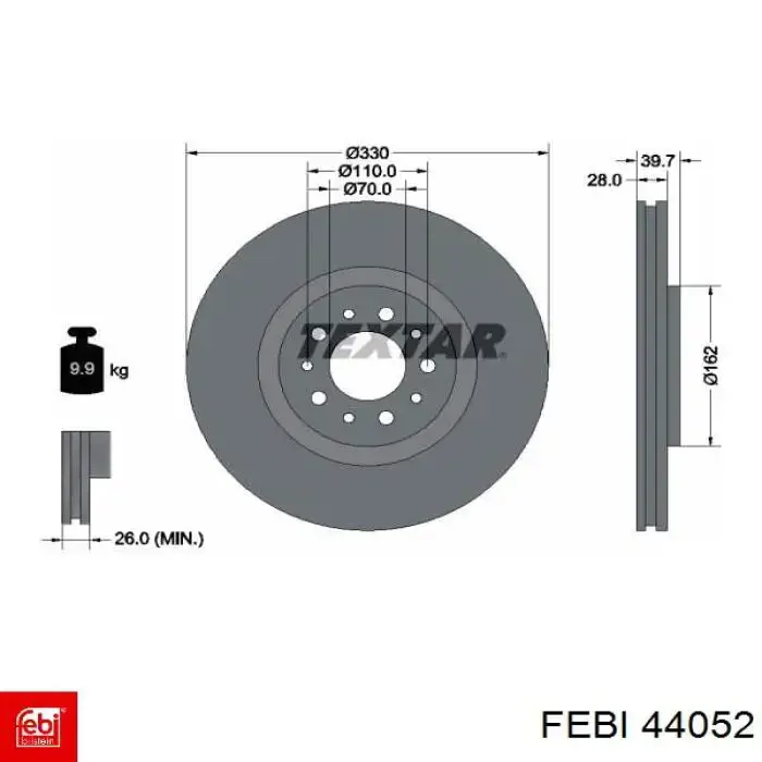 Купити 44052 Febi Ротор гальмівний