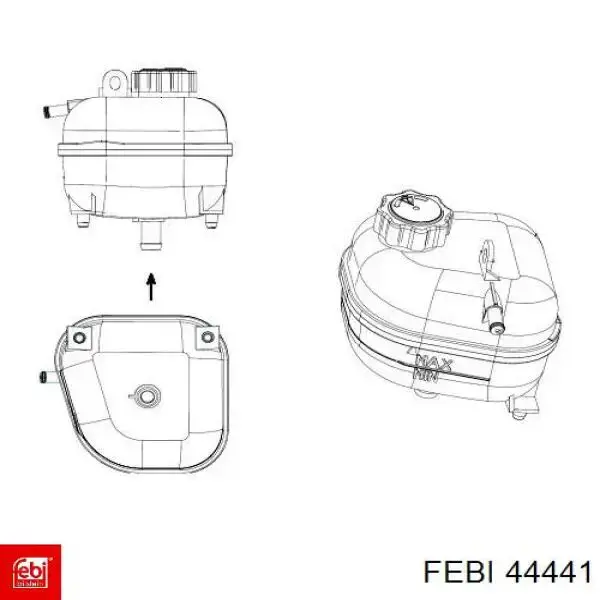 Бачок системи охолодження двигуна розширювальний Febi 44441 ціна, від 30.22 USD