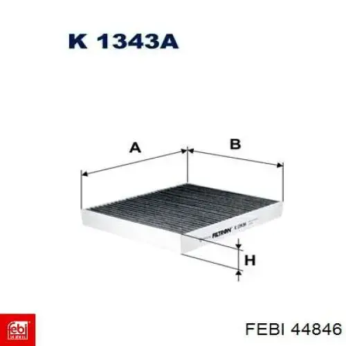 Купити 44846 Febi Фільтр салону вугільний
