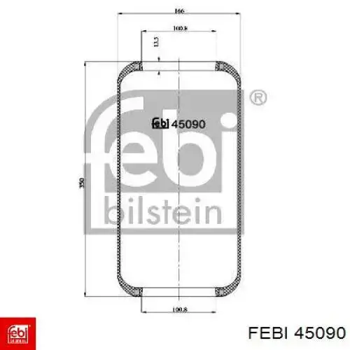 Пневмоподушка/Пневморессора моста заднього 45090 Febi