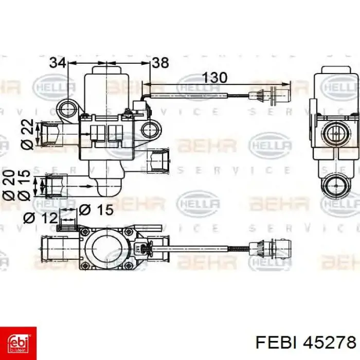 Кран системи опалення Febi 45278 ціна, від 209.35 USD